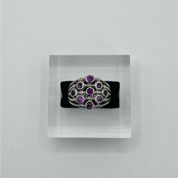 Natural Rhodolite Garnet Sterling Silver Ring - Picture 1 of 5